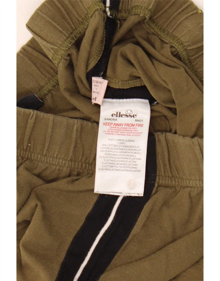 Leggings femininas Ellesse UK 12 algodão colorblock cáqui médio