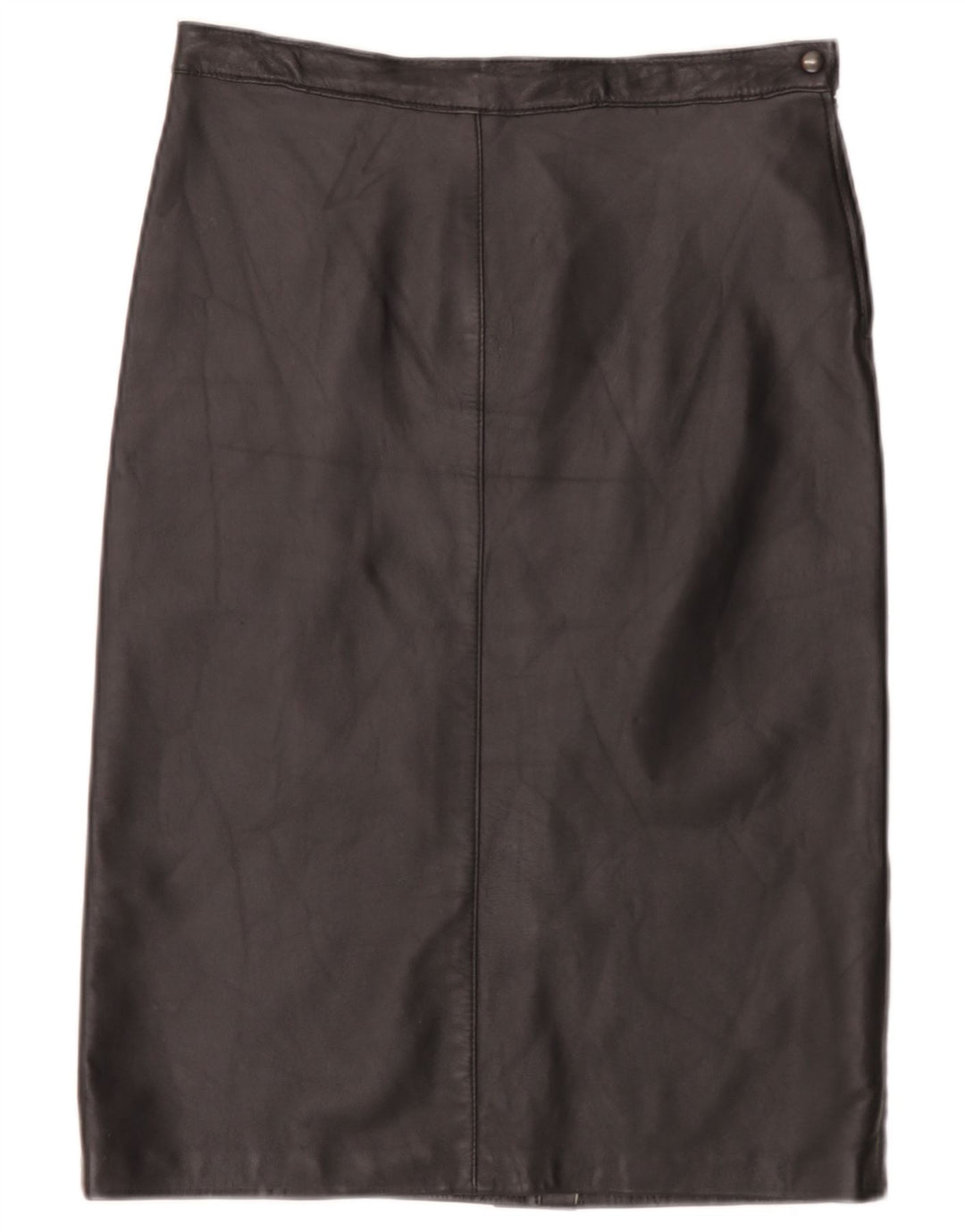 Saia de couro feminina vintage W30 média preta