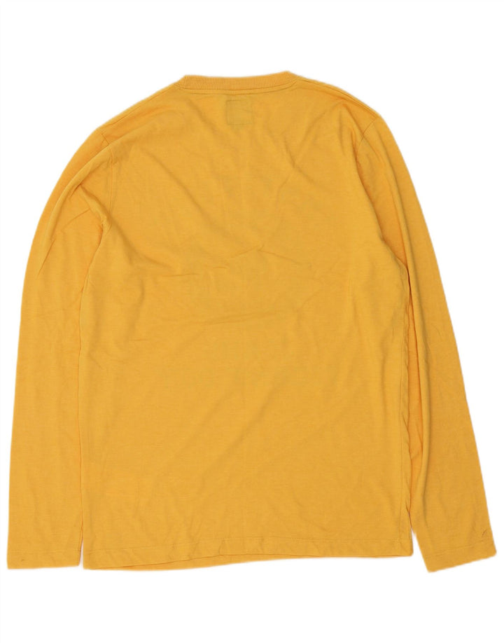 Jack & Jones Camiseta masculina gráfica manga comprida algodão amarelo médio