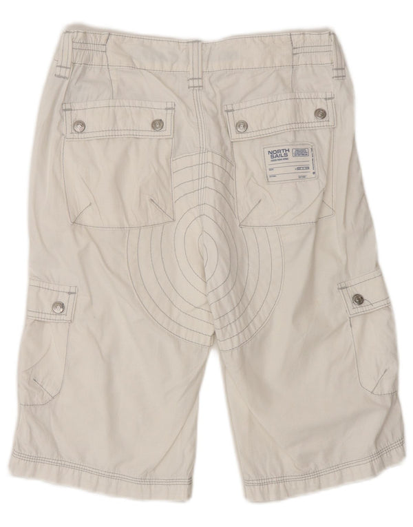 Shorts cargo North Sails Boys 11-12 anos W26 algodão branco