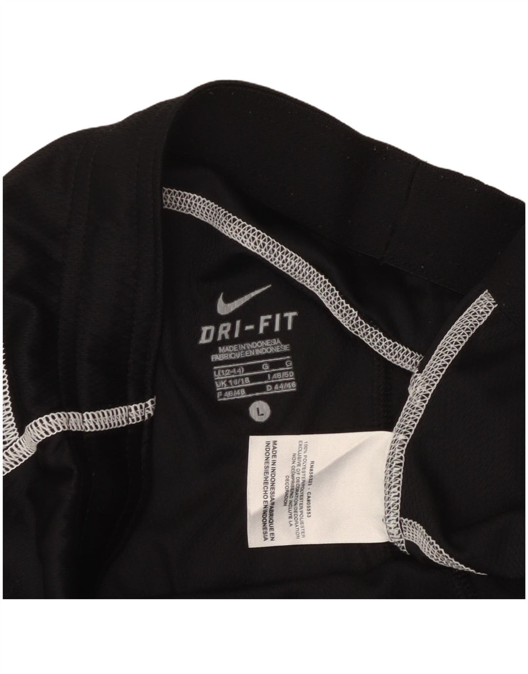 Shorts esportivos femininos NIKE Dri Fit UK 16/18 grande poliéster preto