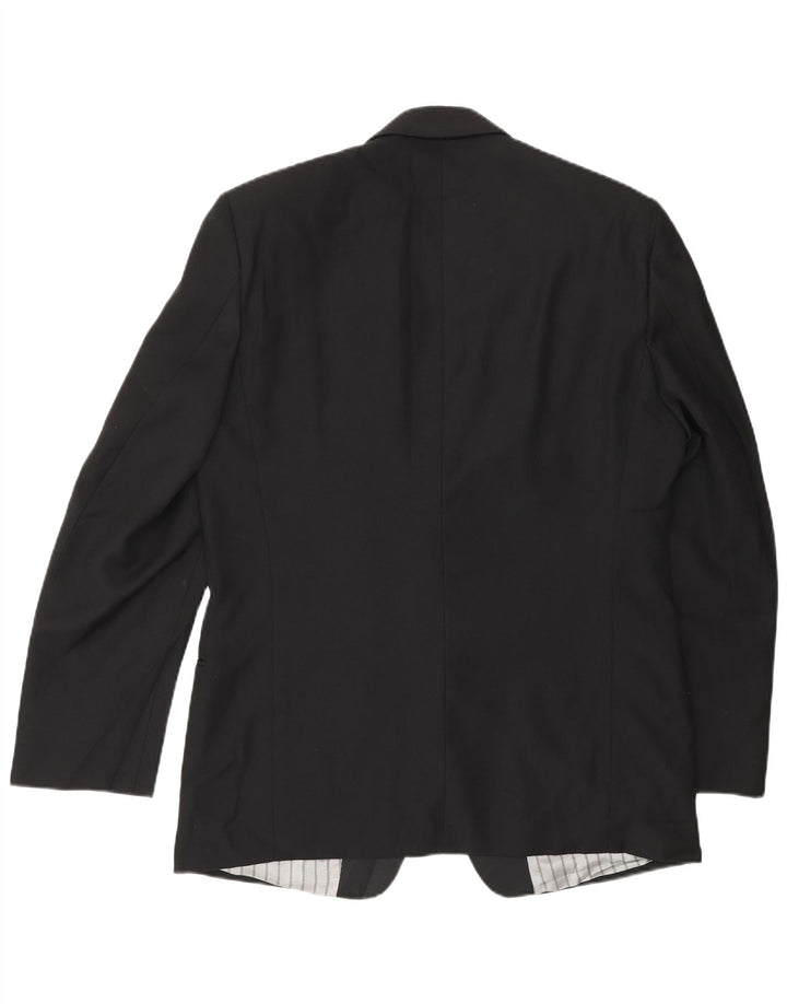 Jaqueta blazer masculina vintage com 1 botão IT 48 lã preta média