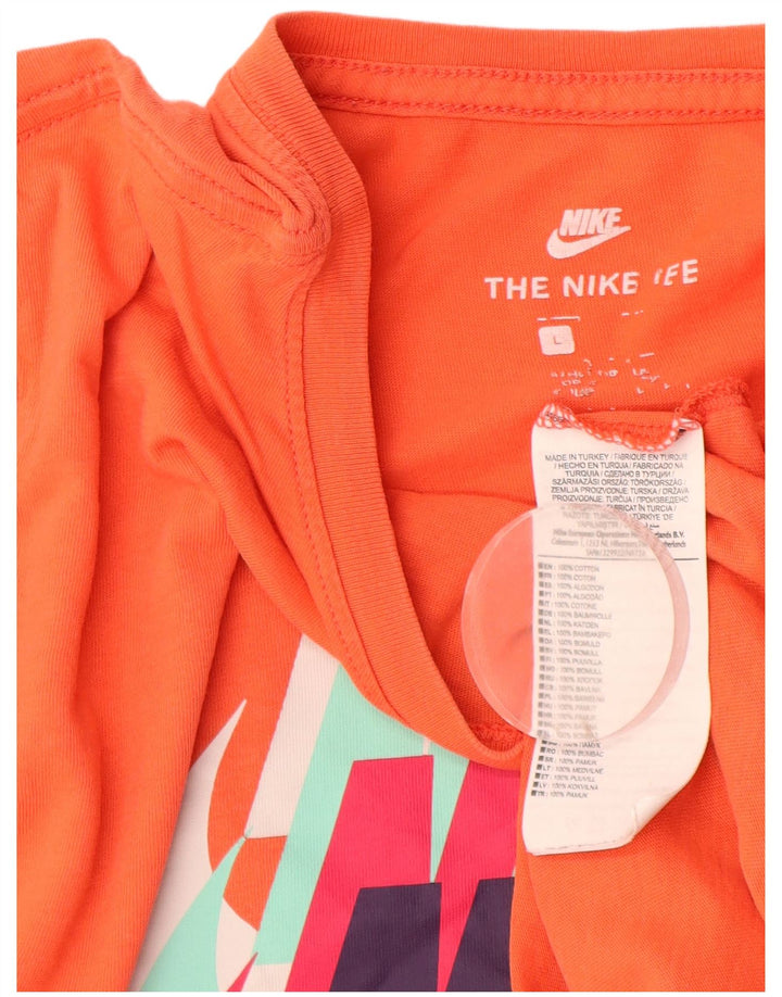 Camiseta Nike masculina gráfica grande algodão laranja
