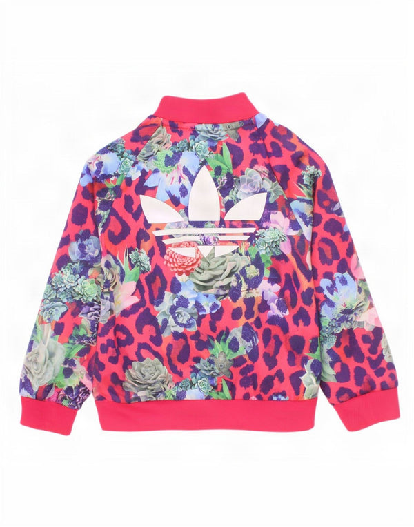 Adidas Baby Girls Graphic Tracksuit Top Jaqueta 18-24 Meses Rosa Floral