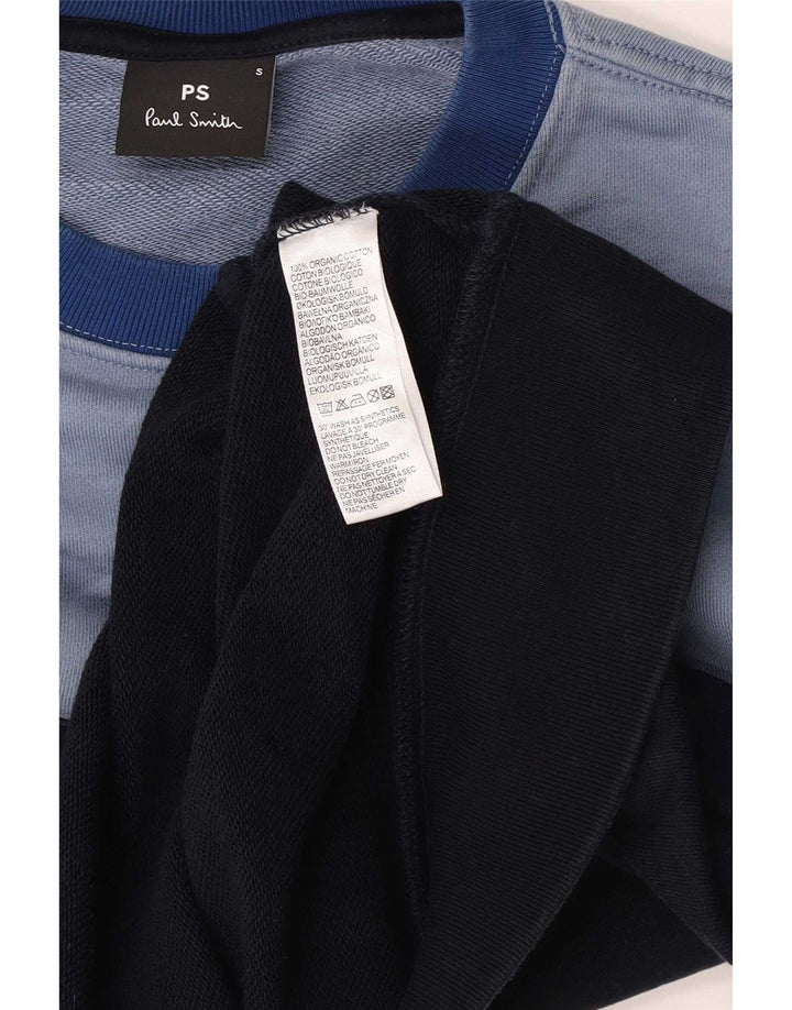 Paul Smith moletom masculino regular fit jumper pequeno azul colorblock algodão