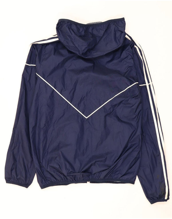 Adidas Mens Hooded Rain Jacket UK 38 Médio Azul Marinho Poliéster
