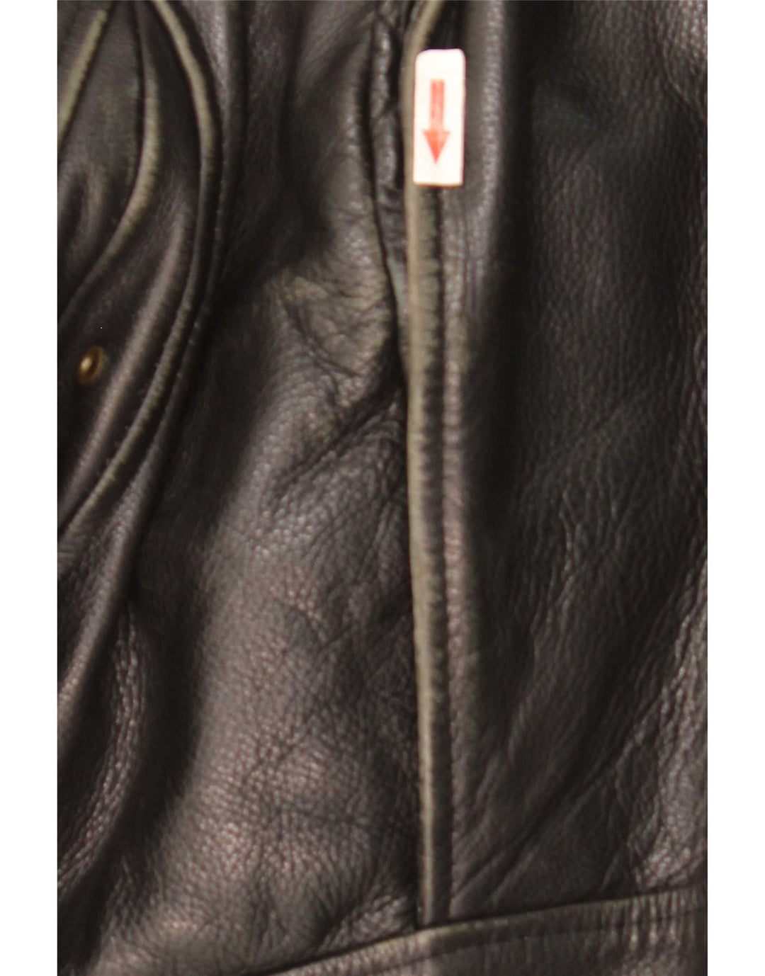 Jaqueta de couro militar masculina vintage UK 42 XL preta