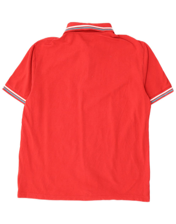 Camisa polo masculina Kappa grande algodão listrado vermelho