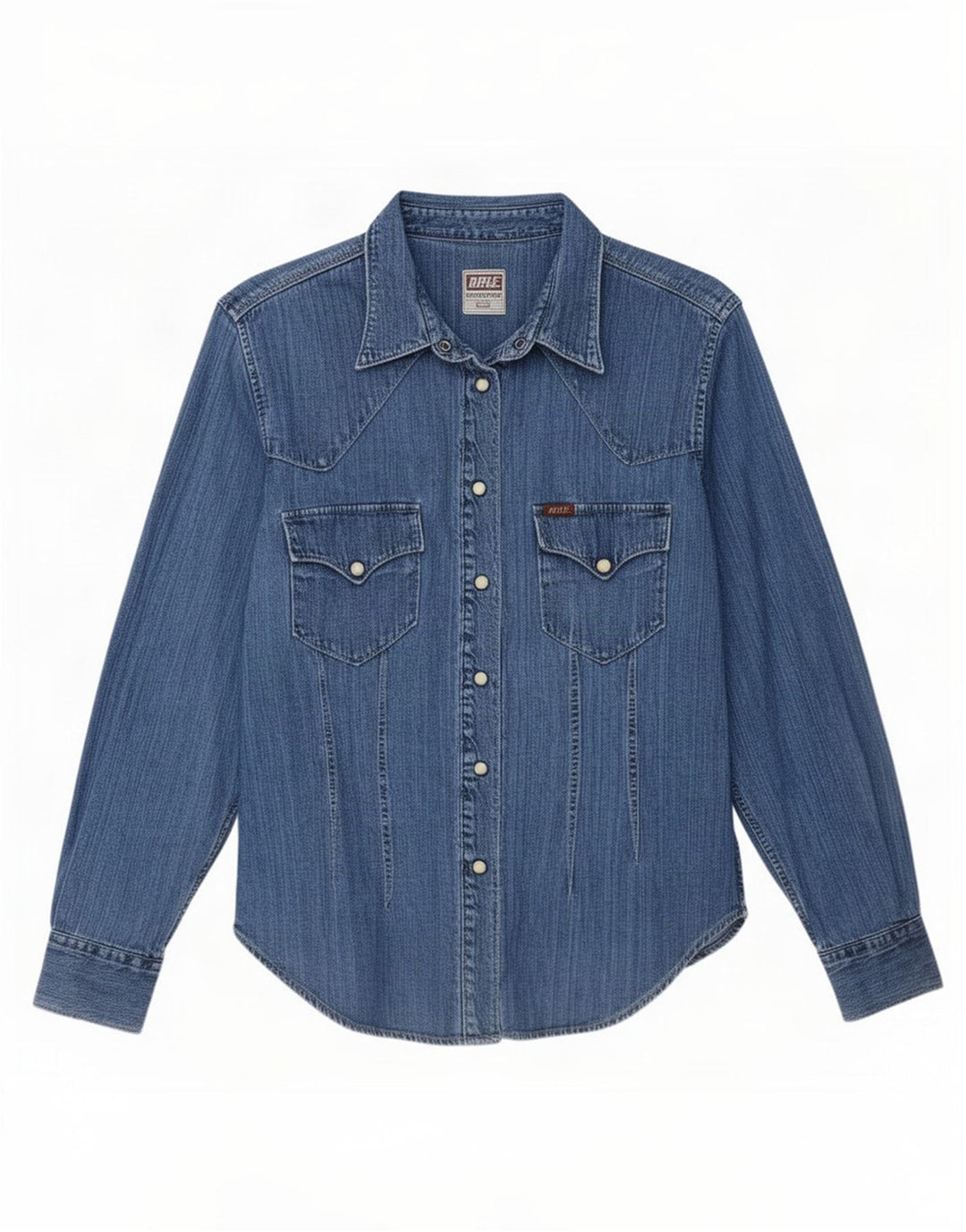 Camisa jeans feminina Rifle UK 16 grande azul