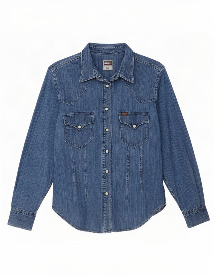 Camisa jeans feminina Rifle UK 16 grande azul