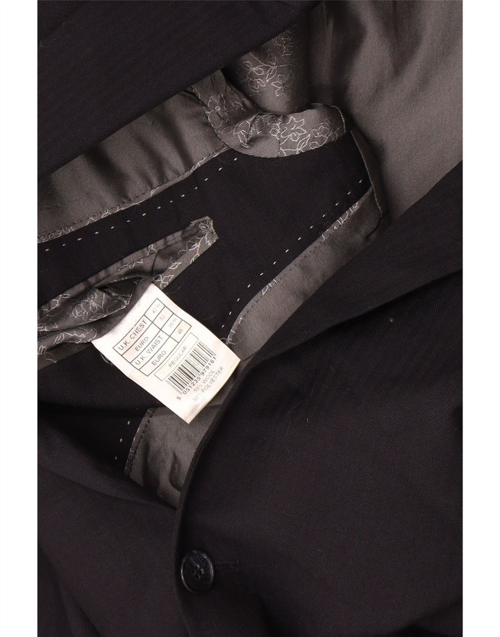 Jaqueta blazer masculina Pierre Cardin com 2 botões Reino Unido 42 XL azul marinho poliéster