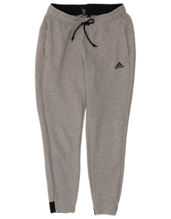 Adidas Mens Treino Calças Joggers Pequeno Algodão Cinza