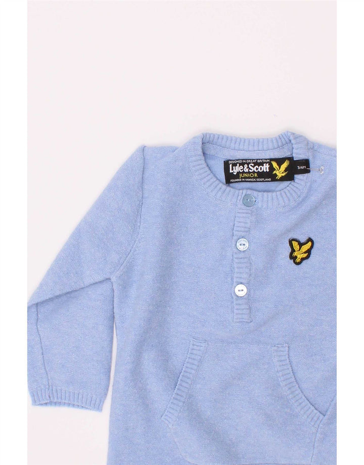 Lyle & Scott Macacão de manga comprida para meninos de 3 a 6 meses azul