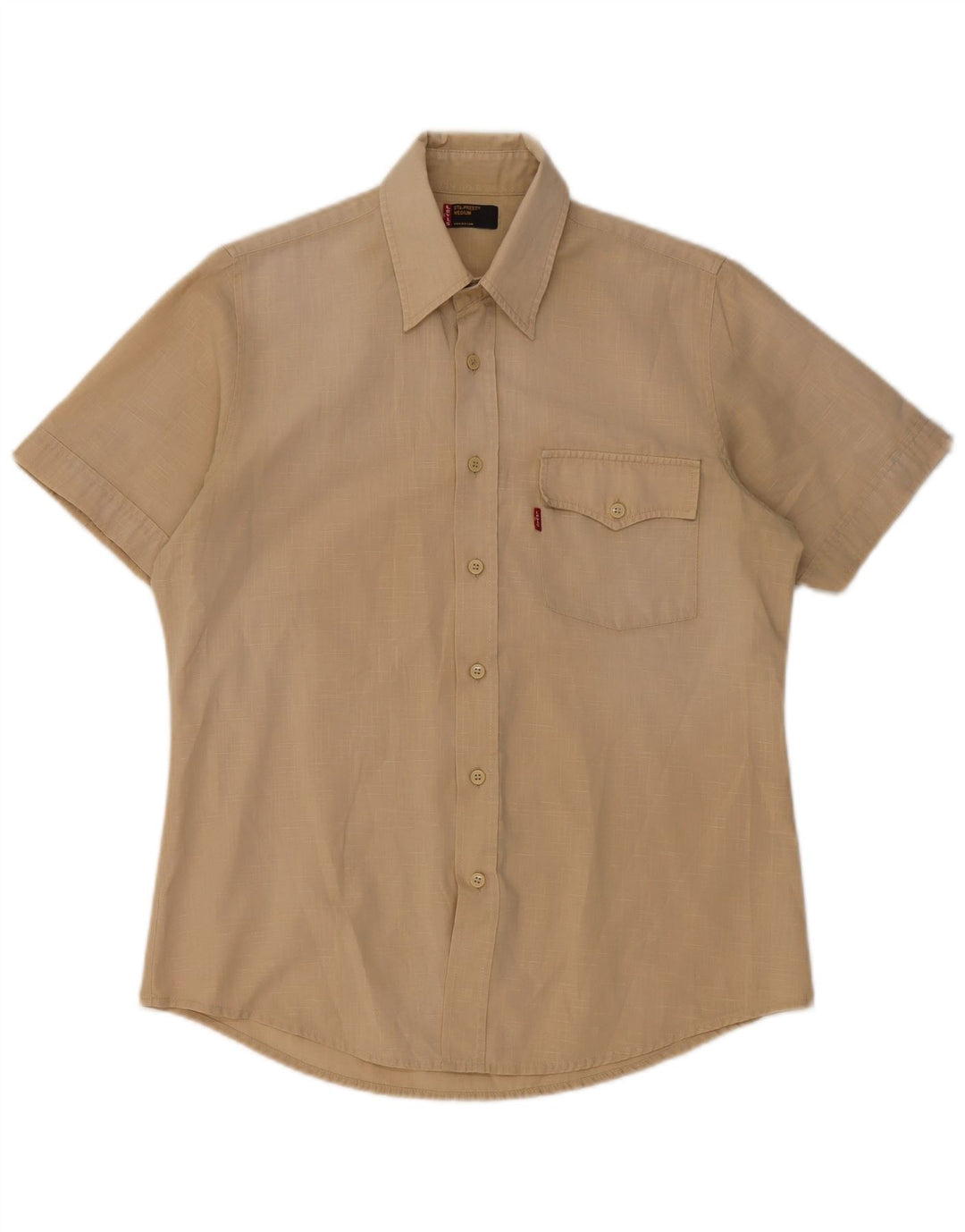 Camisa masculina de manga curta Levi's Sta-Prest médio bege