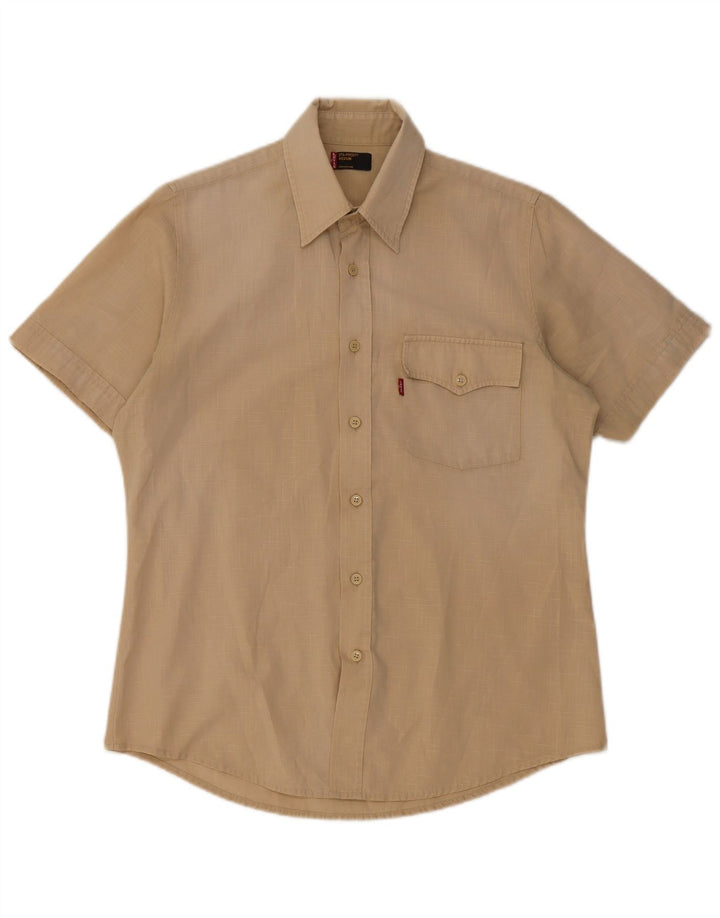 Camisa masculina de manga curta Levi's Sta-Prest médio bege