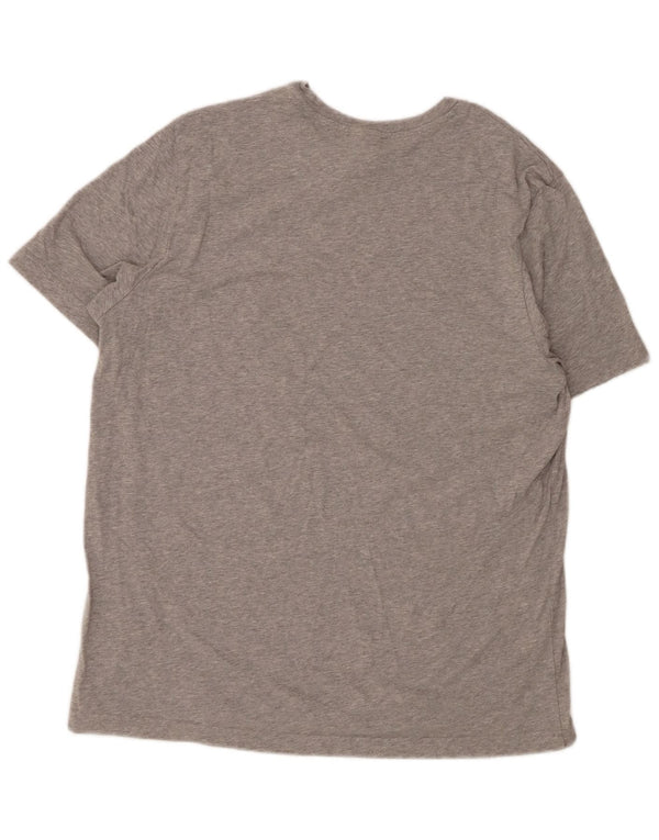Camiseta gráfica masculina Reebok Top XL cinza manchado de algodão