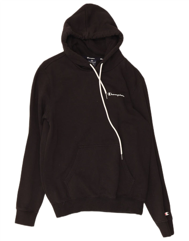 CHAMPION Suéter masculino com capuz médio preto
