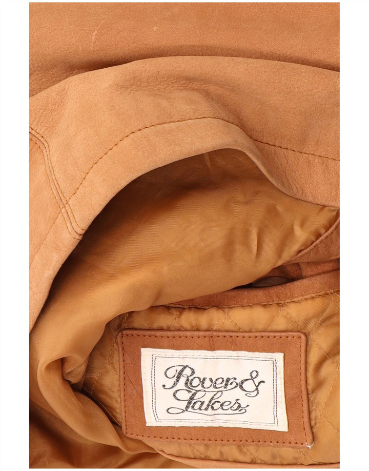 Casaco de couro masculino Rover&Lakes IT 46 pequeno couro marrom