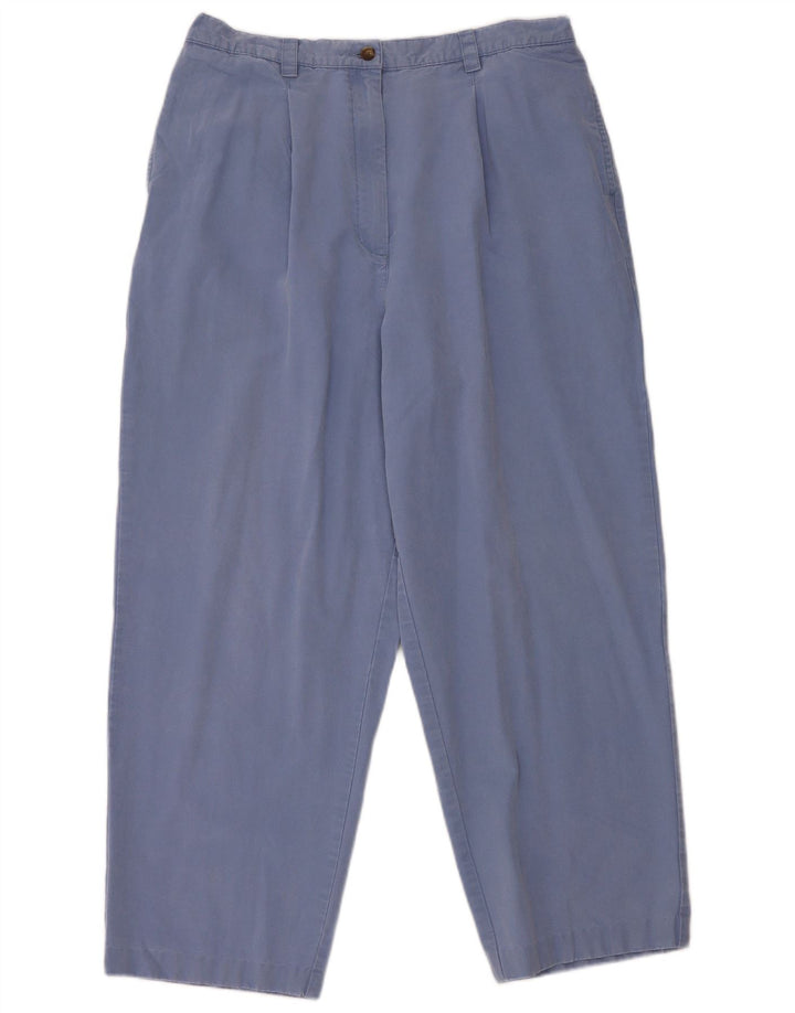 Calça chino feminina de cintura alta L.L.Bean US 16 2XL W34 L27 Azul Tencel