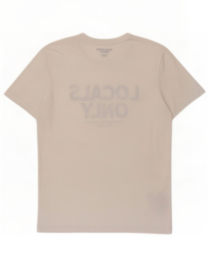 Camiseta masculina Jack & Jones Regular Fit com estampa gráfica, poliéster branco médio