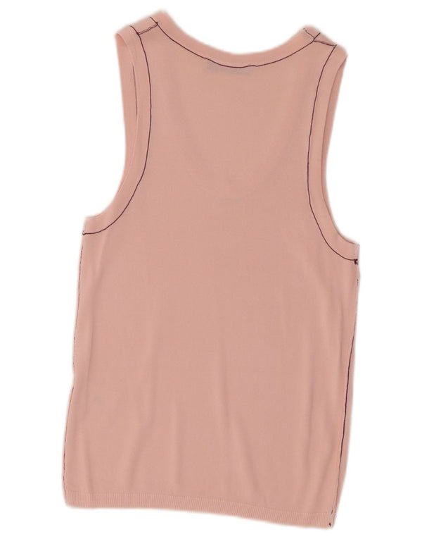 Colete feminino Zara UK 12 viscose rosa médio