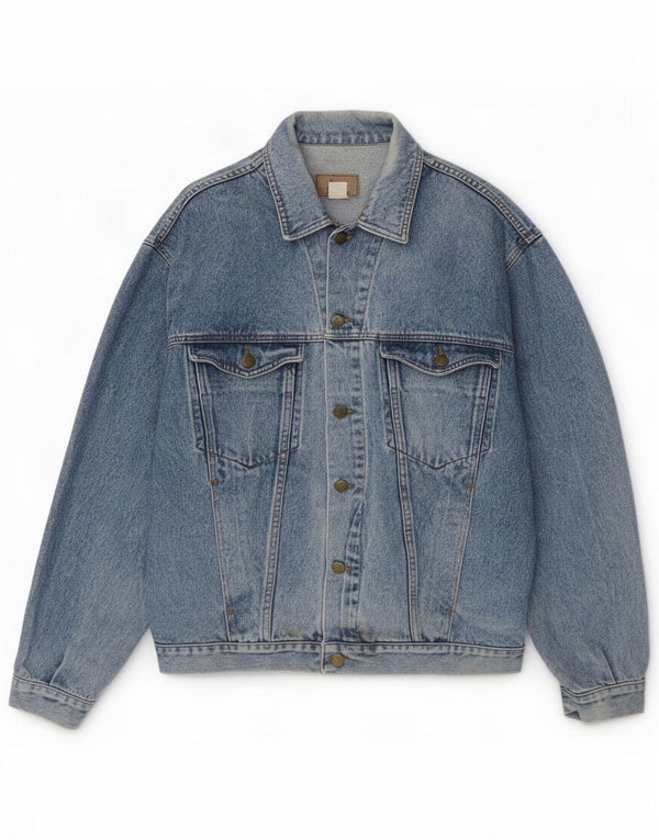 Jaqueta jeans masculina vintage Reino Unido 40 grande algodão azul