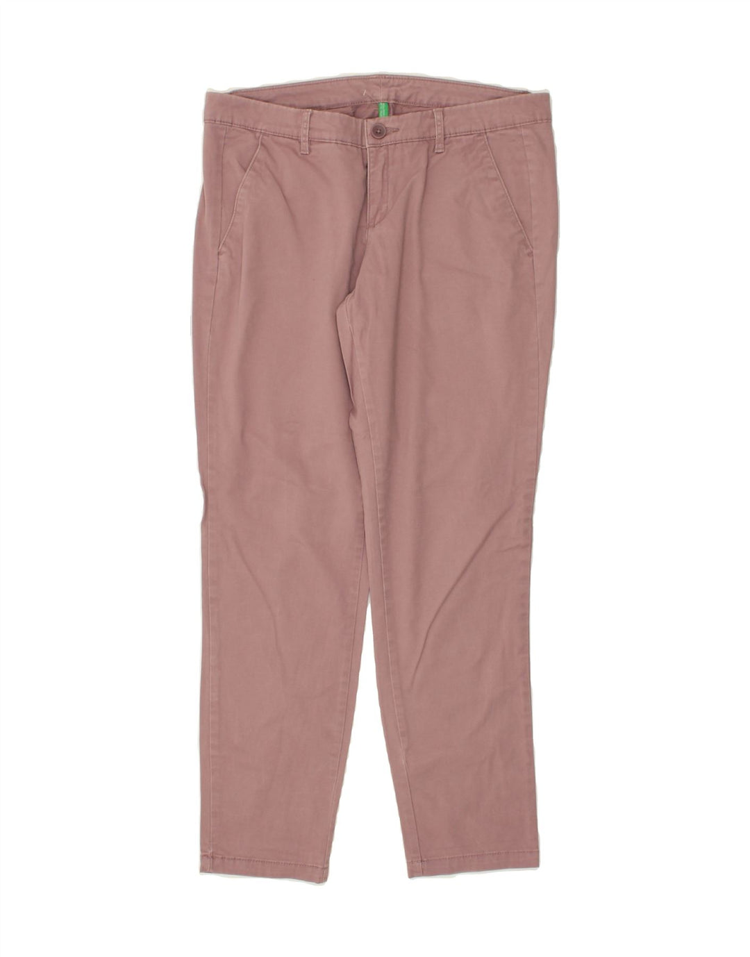 BENETTON Womens Tapered Chino Trousers W32 L28 Pink Cotton Vintage Benetton and Second-Hand Benetton from Messina Hembry 
