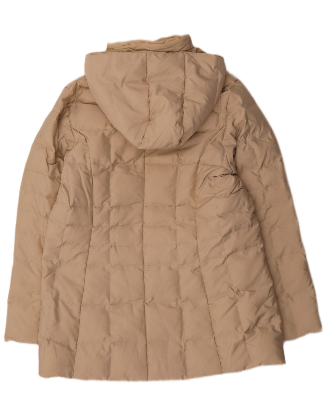 SERGIO TACCHINI Casaco feminino acolchoado com capuz UK 16 Grande poliéster bege
