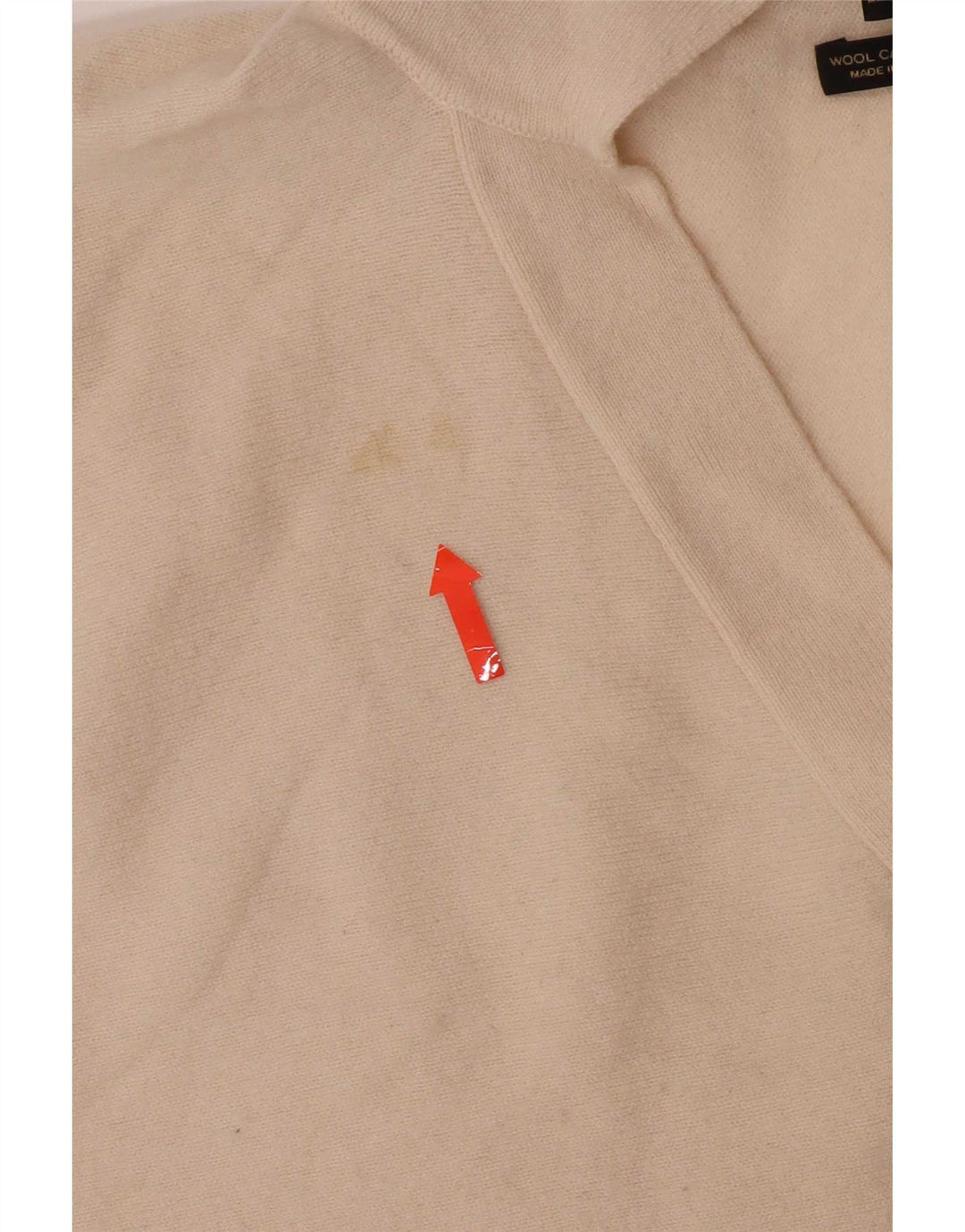 Suéter feminino Massimo Dutti com gola polo, tamanho 10, branco off white