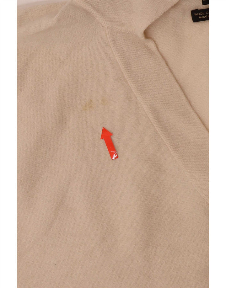 Suéter feminino Massimo Dutti com gola polo, tamanho 10, branco off white