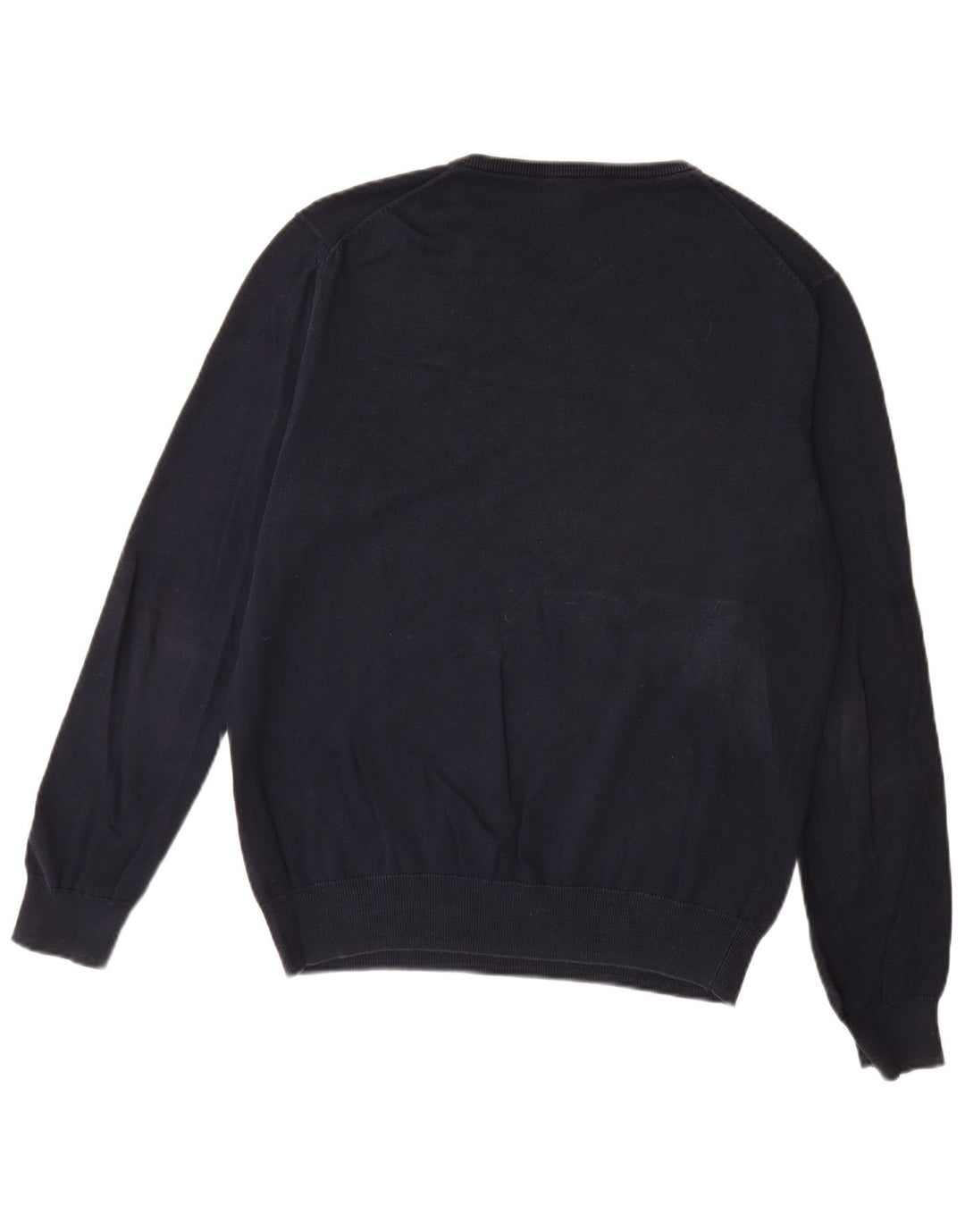 Crew Clothing Suéter masculino com decote em V, algodão azul marinho médio