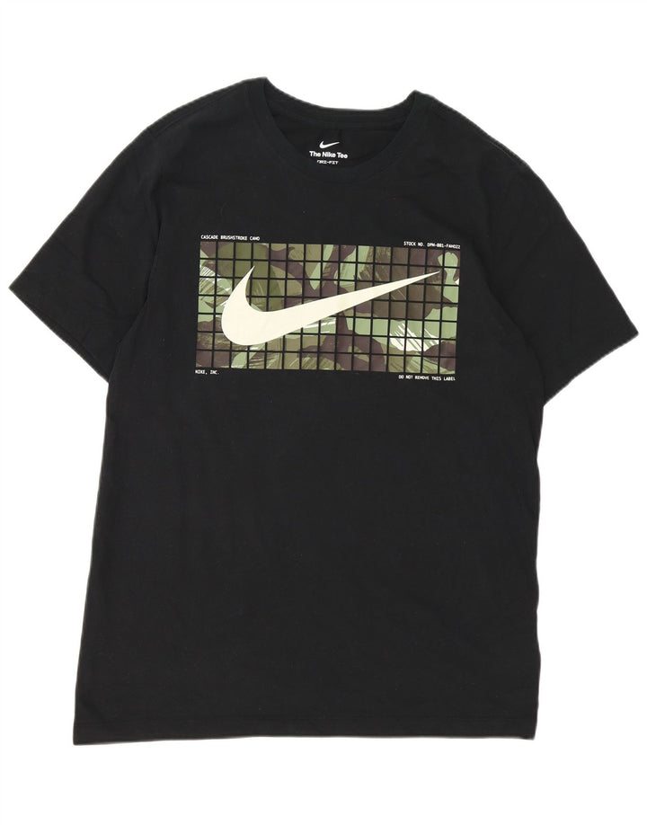 Camiseta Nike Masculina Dri Fit Graphic Top Grande Algodão Preto