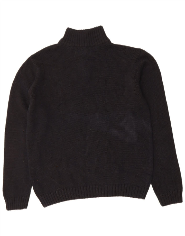 Suéter masculino CHAPS com zíper e gola em algodão preto pequeno