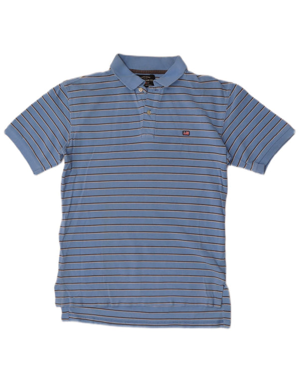 Camisa polo masculina Ralph Lauren pequena listrada azul