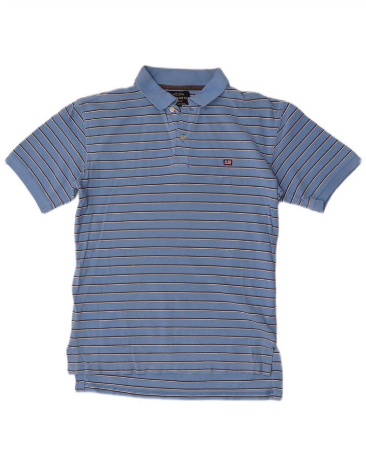 Camisa polo masculina Ralph Lauren pequena listrada azul