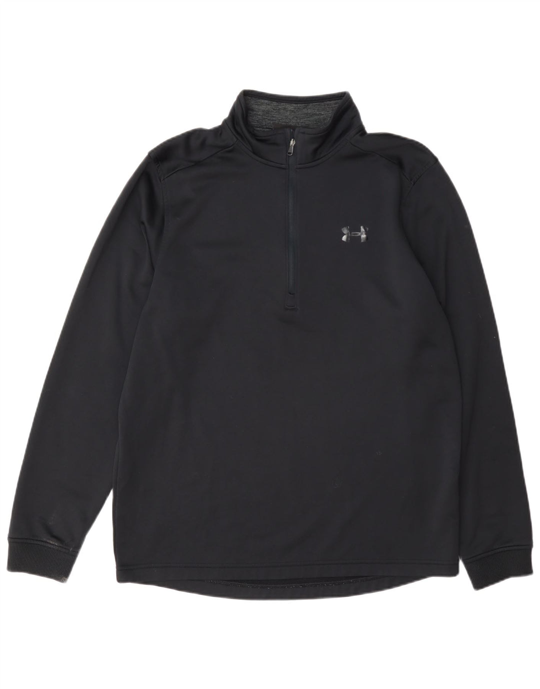 Under Armour Masculino Cold Gear Zip Neck Pulôver Treino Top Médio Preto