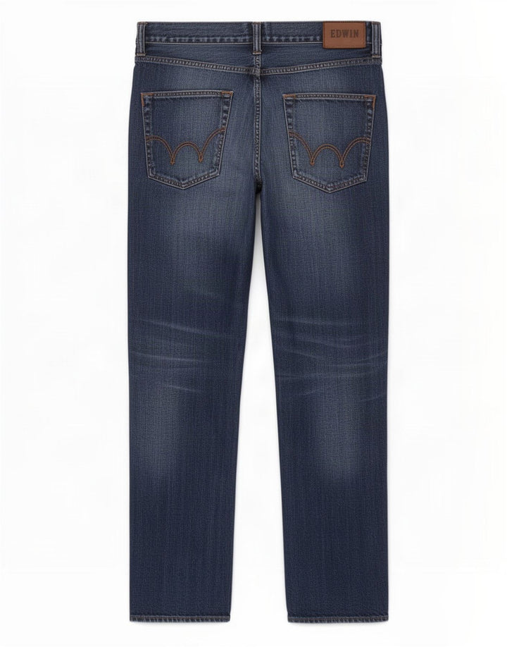 Calça jeans reta masculina Edwin com ajuste relaxado W34 L32 azul