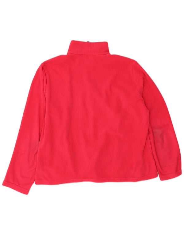 Suéter de lã feminino Jack Wolfskin com zíper e gola UK 22/24 2XL poliéster rosa