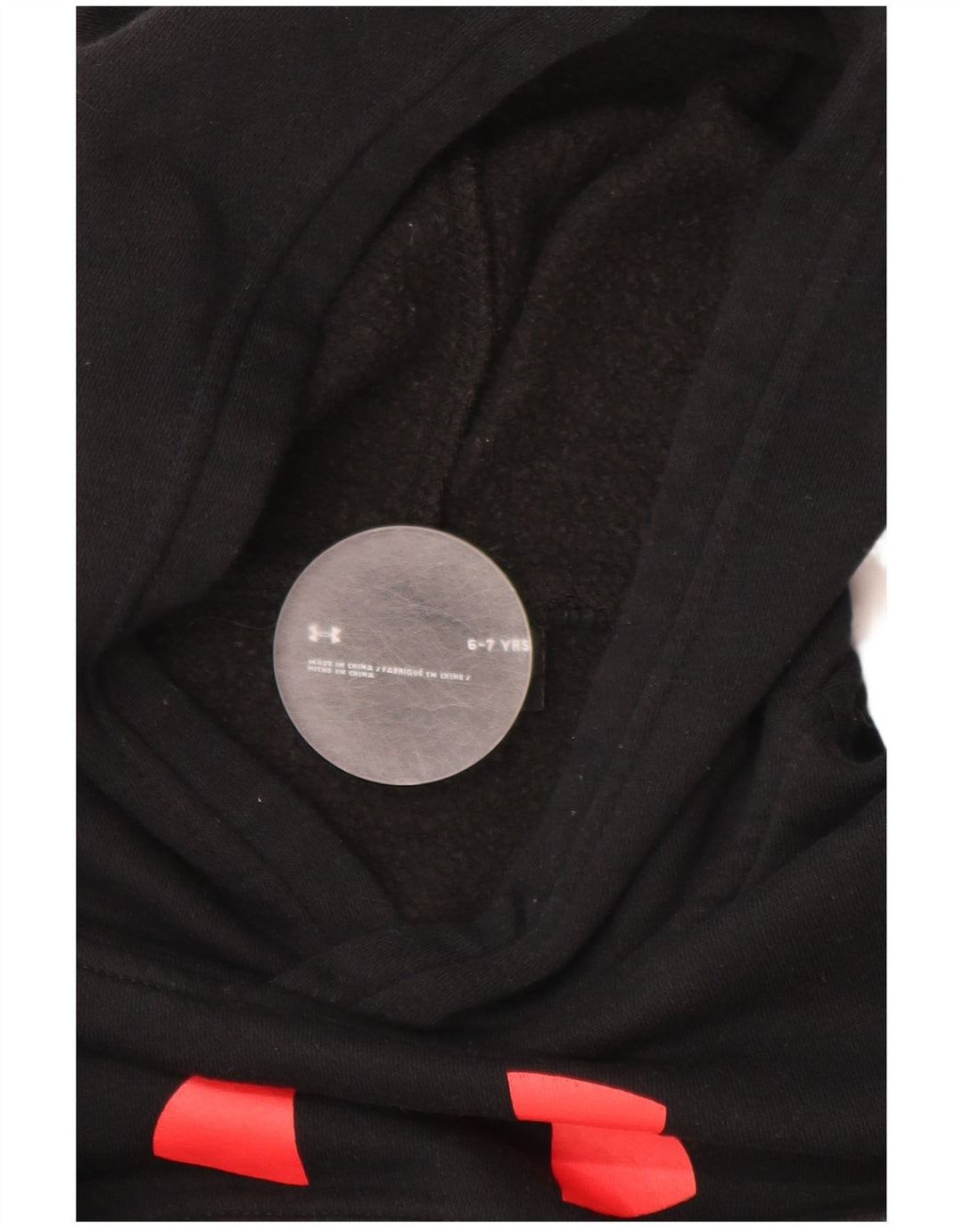 Suéter com capuz gráfico UNDER ARMOUR para meninos 6-7 anos preto algodão colorido