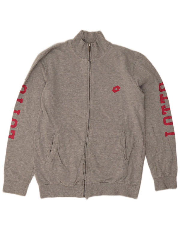 Jaqueta feminina Lotto com estampa gráfica UK 14 algodão manchado cinza médio