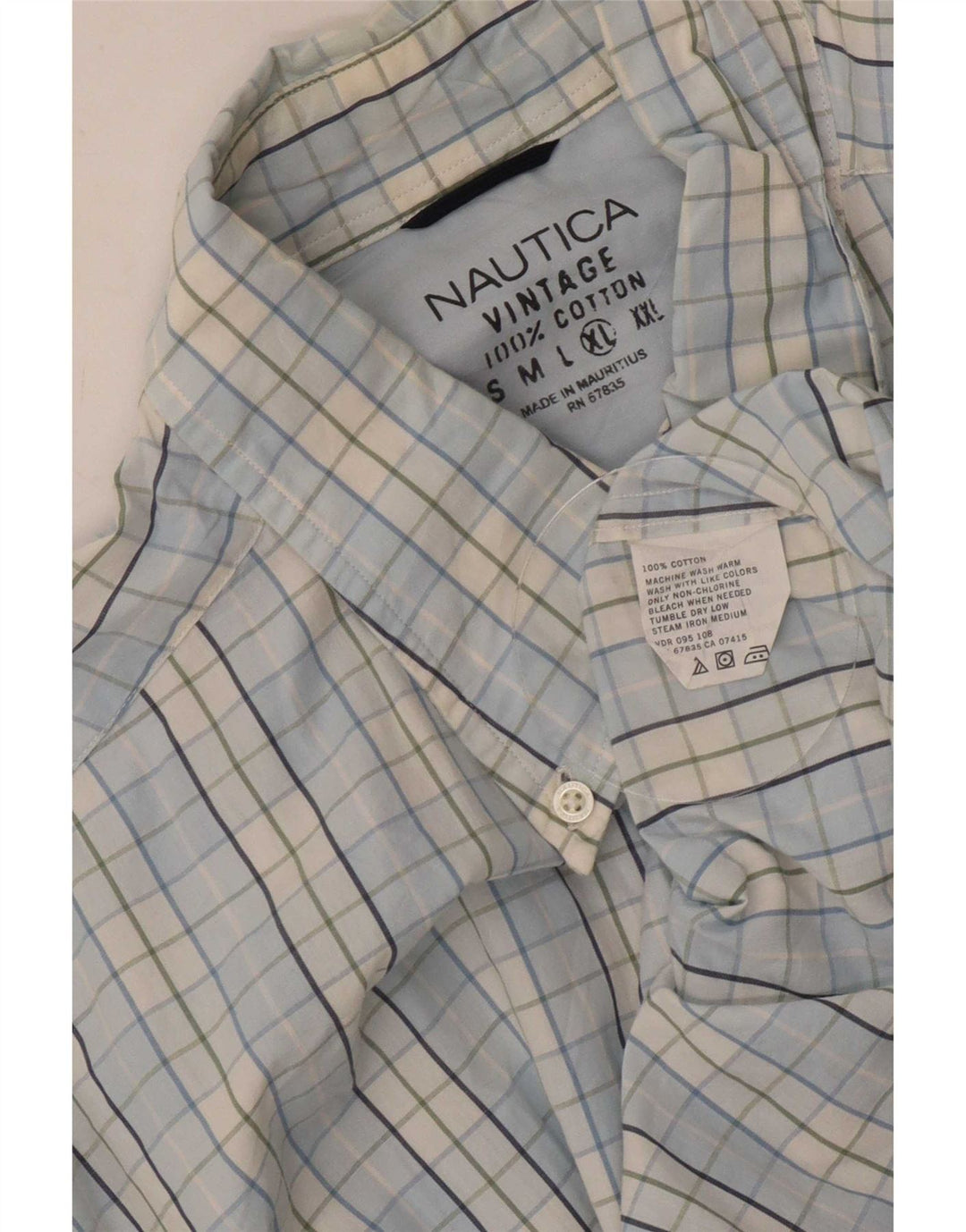Camisa masculina Nautica XL azul xadrez algodão