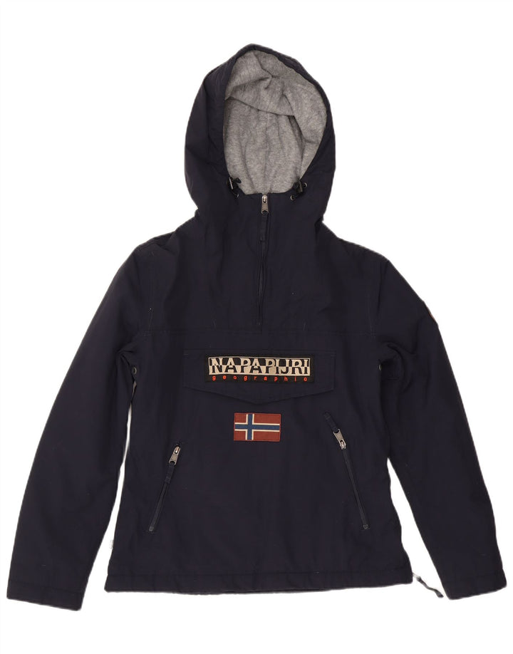Jaqueta feminina Napapijri Geographic Graphic Anorak Reino Unido 14 Médio Azul Marinho