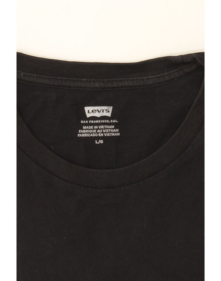 LEVI'S Womens T-Shirt Top UK 16 Large Black Cotton Vintage Levi's and Second-Hand Levi's from Messina Hembry 