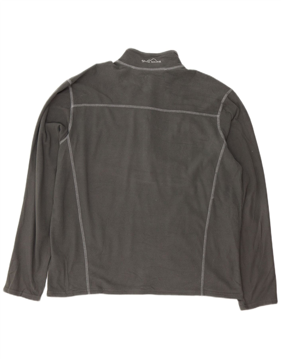 Eddie Bauer Suéter masculino de lã com zíper e gola XL poliéster cinza