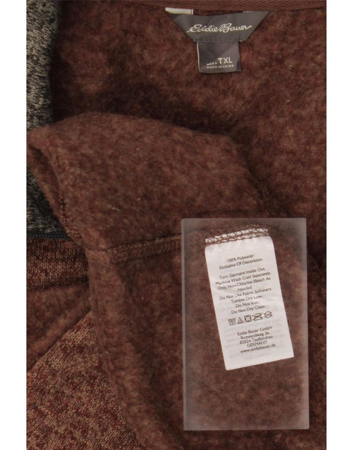 EDDIE BAUER Mens Tall Zip Neck Sweatshirt Jumper XL Brown Flecked Vintage Eddie Bauer and Second-Hand Eddie Bauer from Messina Hembry 