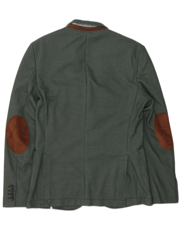 Jaqueta blazer masculina Zara com 2 botões Reino Unido 38 verde médio