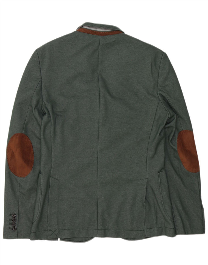 Jaqueta blazer masculina Zara com 2 botões Reino Unido 38 verde médio