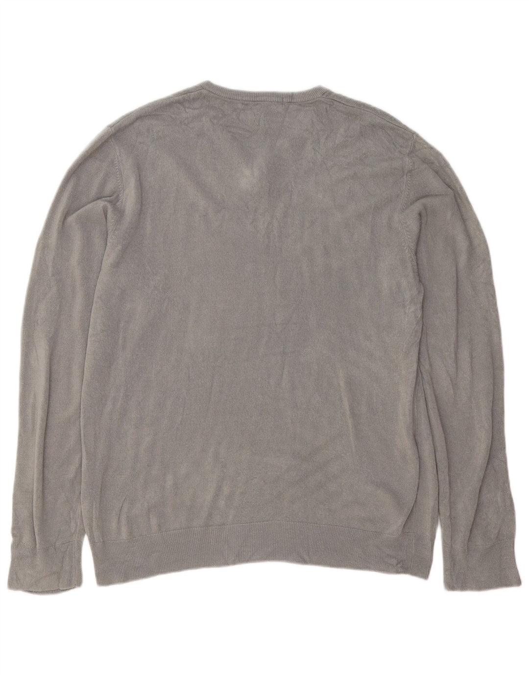 Suéter masculino Marks & Spencer com decote em V grande acrílico cinza