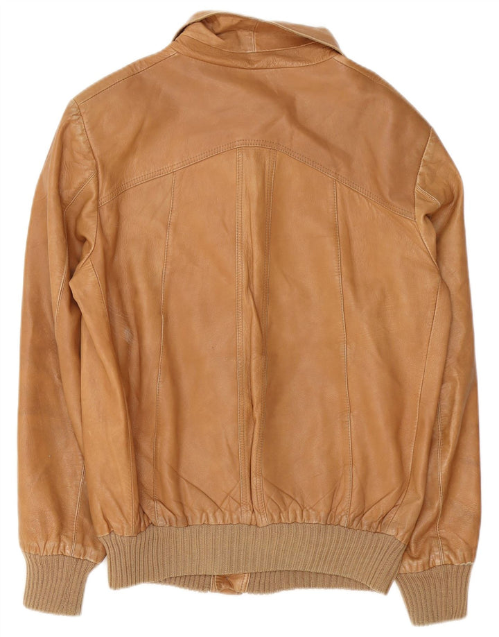 Jaqueta de couro masculina vintage IT 54 2XL marrom