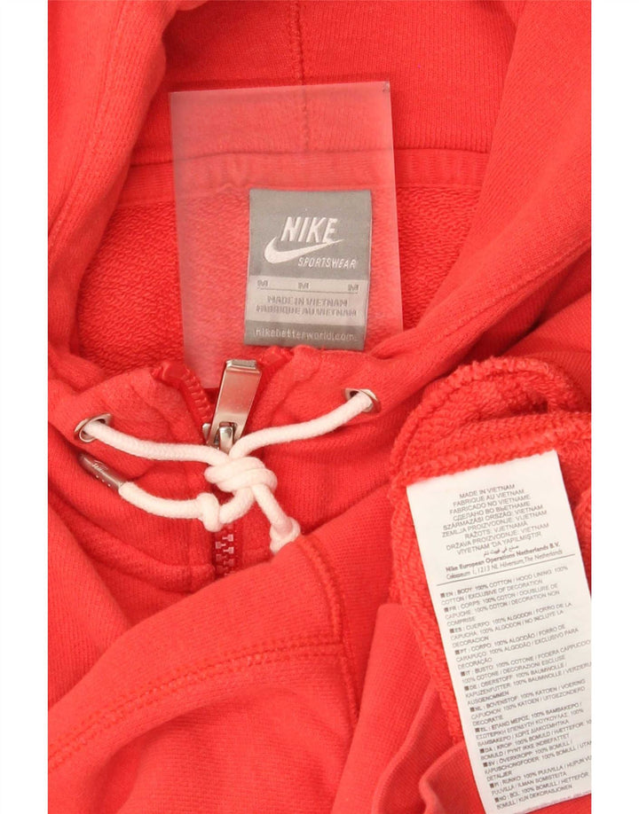Suéter Nike feminino com capuz e zíper UK 14 médio algodão vermelho
